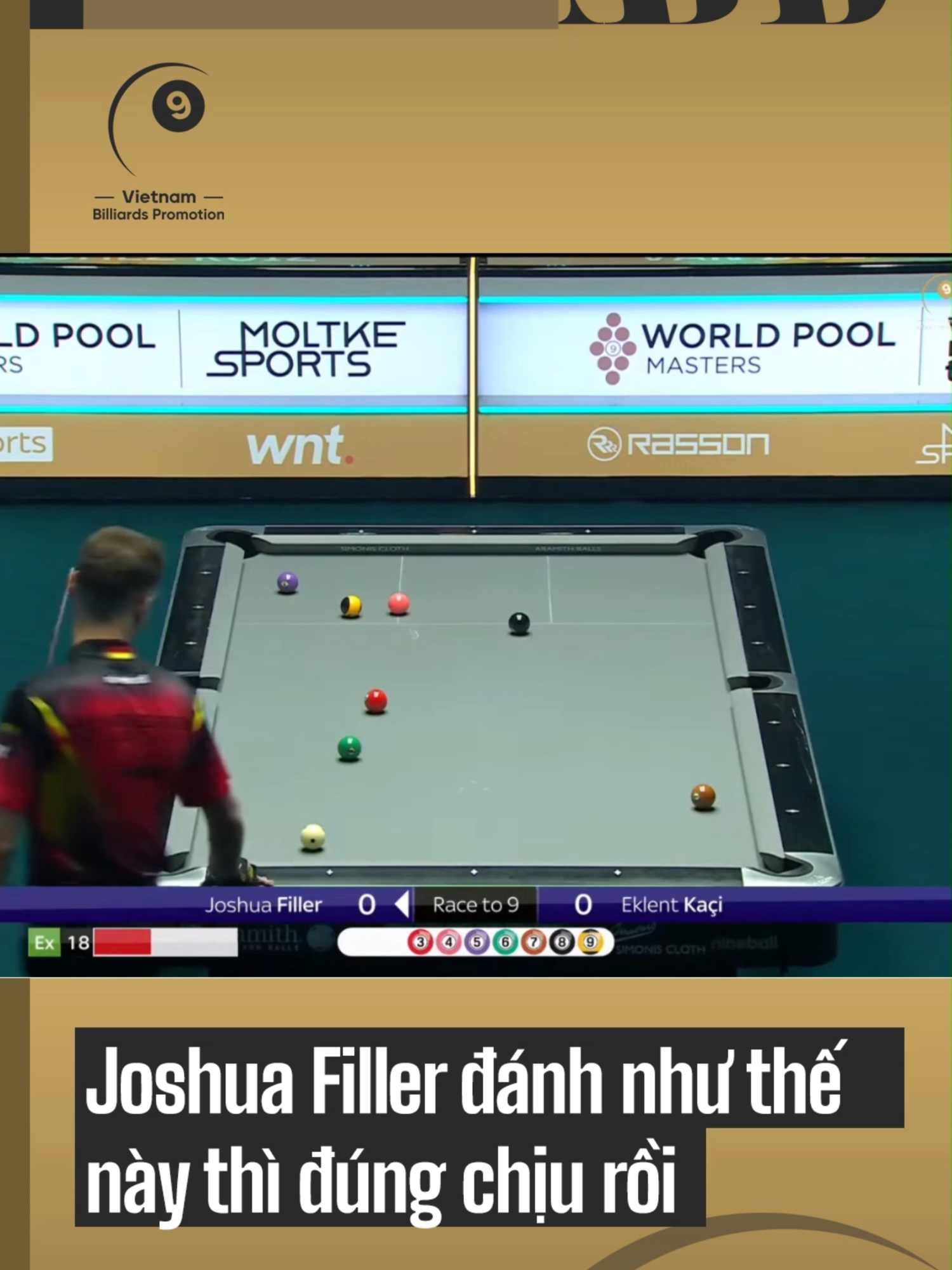 Đánh thế này thì chịu Joshua Filler rồi!!! #vietnambilliardspromotion #billiards #bida #pool9ball #reels #joshuafiller #worldpoolmasters