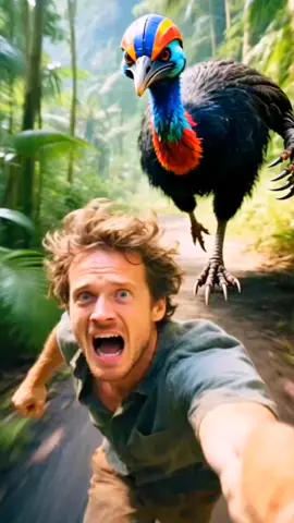 OMG cassowaries attack human #attack #horror #scary #scaryshorts #thriller #animals #usa #wildlife #ai 