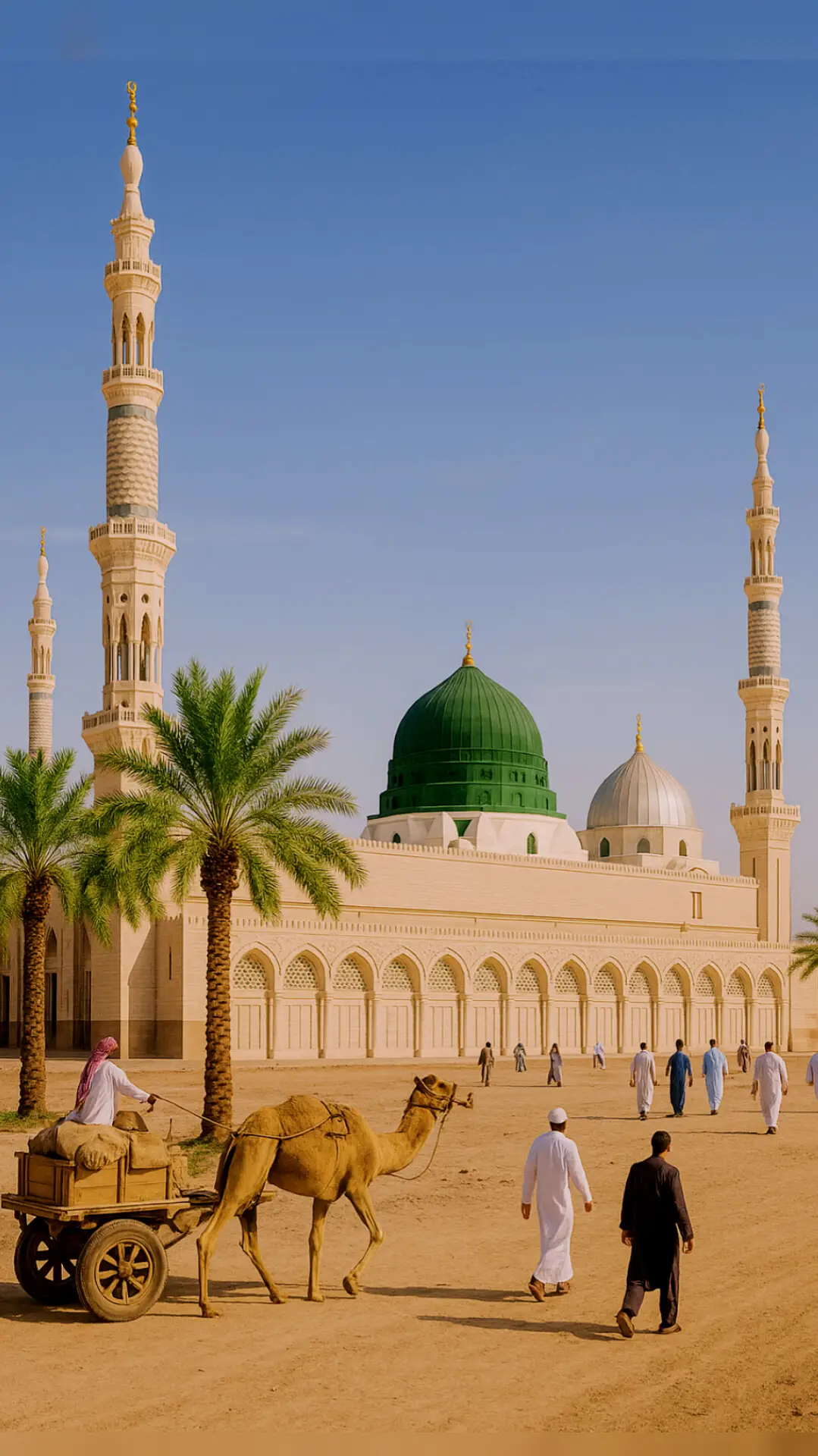 Madinah, the City of the Prophet, shines bright A beacon of faith, where Islam's history takes flight The Masjid an-Nabawi, a mosque of grandeUr and might Where the Prophet Muhammad's tomb is a sacred sight The city's streets are lined with date palms, green and tall A tranquil oasis, where faith and peace enthrall Madinah's rich history and heritage are palpable and real A place where Muslims from all over the world come to feel The city's warm hospitality and welcoming smile Make it a place of pilgrimage, worth traveling a long while.#Madina #Madinah #MasjidNabawi #IslamicVibes #PeacefulVibes   #SpiritualJourney #ProphetMuhammad #HolyCity #TikTokIslam   #IslamicReminder #MuslimTikTok #MillionViews #ViralVideo   #HeartOfIslam #MadinaVibes #Allah #ProphetLove #IslamicContent #tiktok #trending #foryoupage 