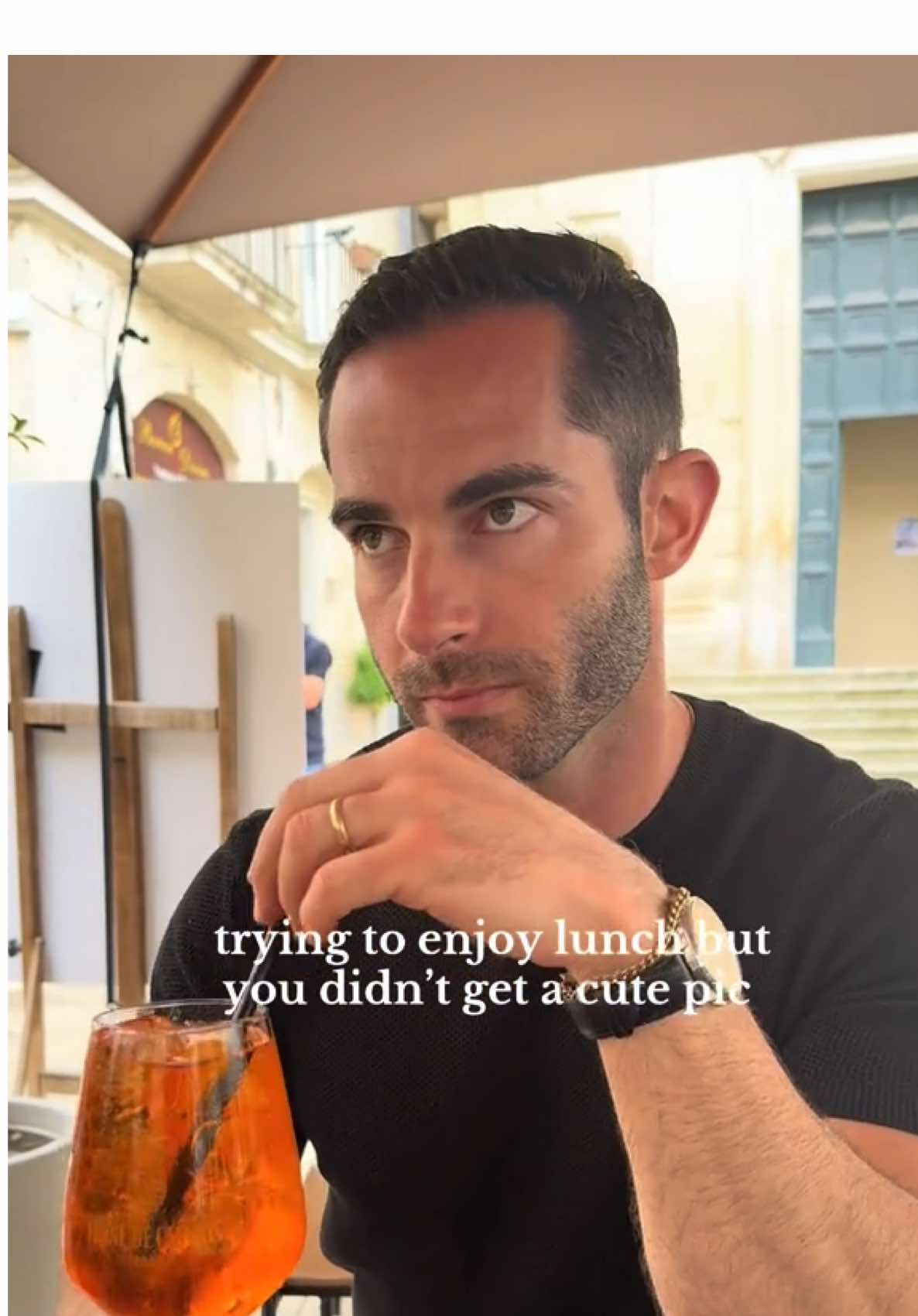 trying to enjoy lunch but you didn’t get a cute pic #demiandtom #italy and 