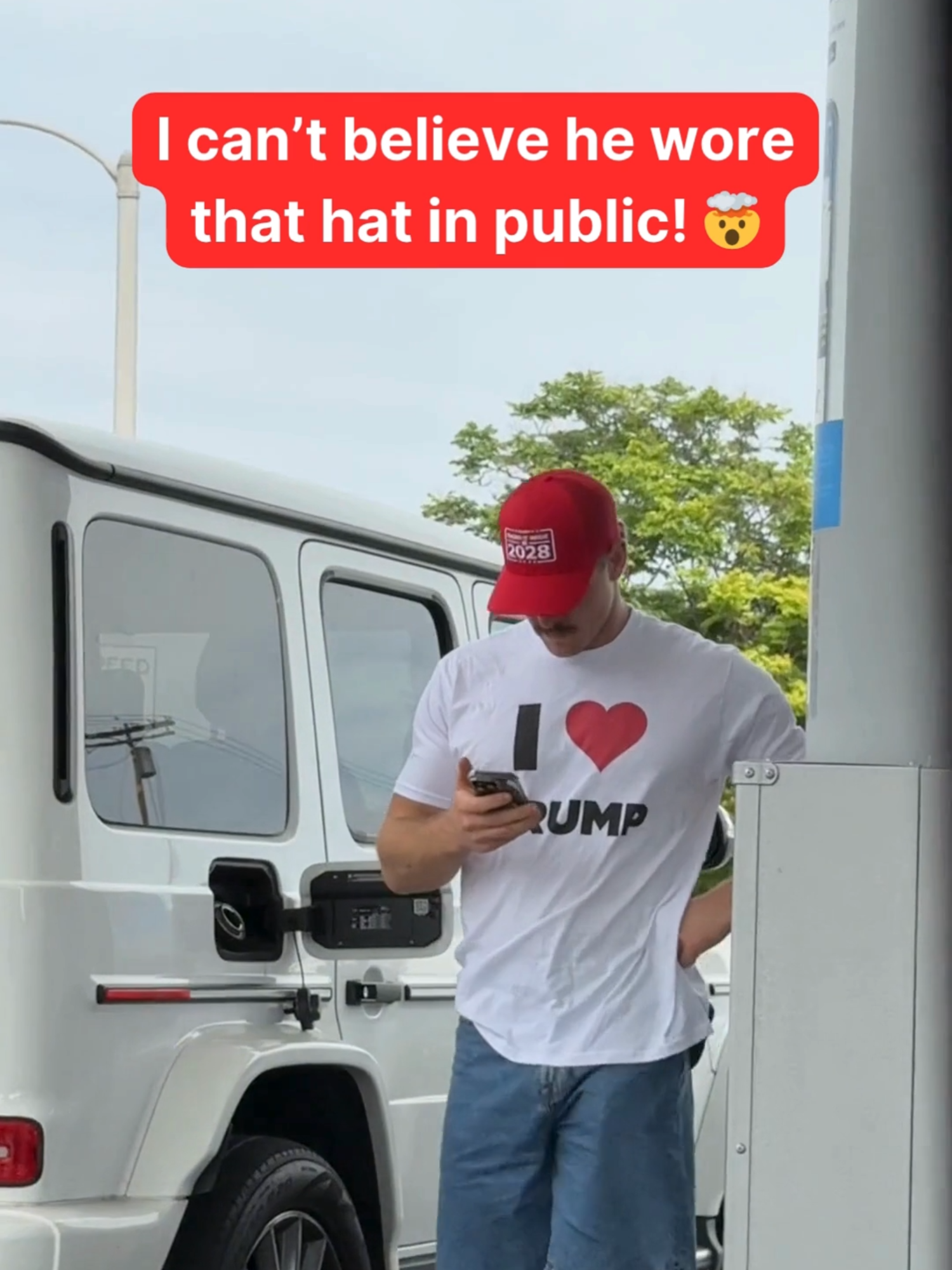 Wait til you see what it says! 😱 #hats #usa #gas #funnymoments #funny