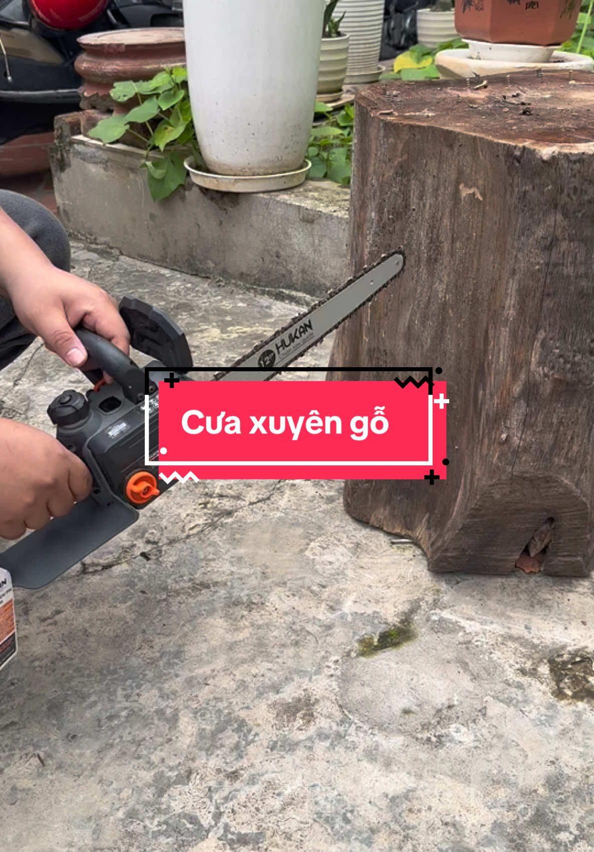 Cưa xích Hukan 12inch cưa xuyên gỗ cứng #thienlocstore #hukan #cuaxich 