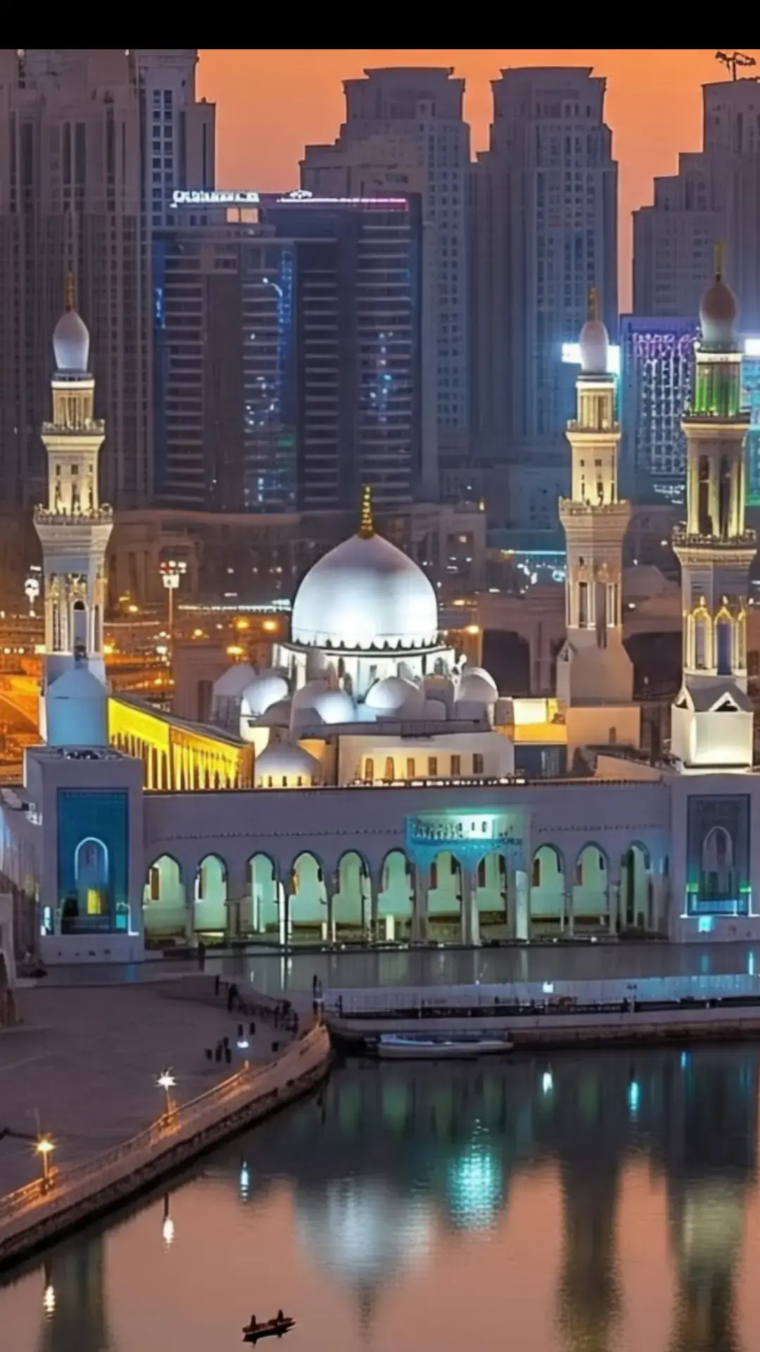 This image captures the majestic beauty of Masjid al-Nabawi, the Prophet's Mosque, located in the holy city of Madina. The iconic green dome marks the resting place of the Prophet Muhammad (PBUH). Surrounded by elegant minarets, the mosque's stunning architecture is illuminated under a clear blue sky. The expansive marble courtyard reflects the soft sunlight, creating a serene and spiritual atmosphere. Pilgrims are seen peacefully walking and praying, symbolizing the unity and devotion of Muslims from around the world. This sacred site is not only an architectural masterpiece but also a place of deep reverence and tranquility. #unfrezzmyaccount  #viral  #trading  #naatstatus  #mashallah  #foryou  #unfreez 