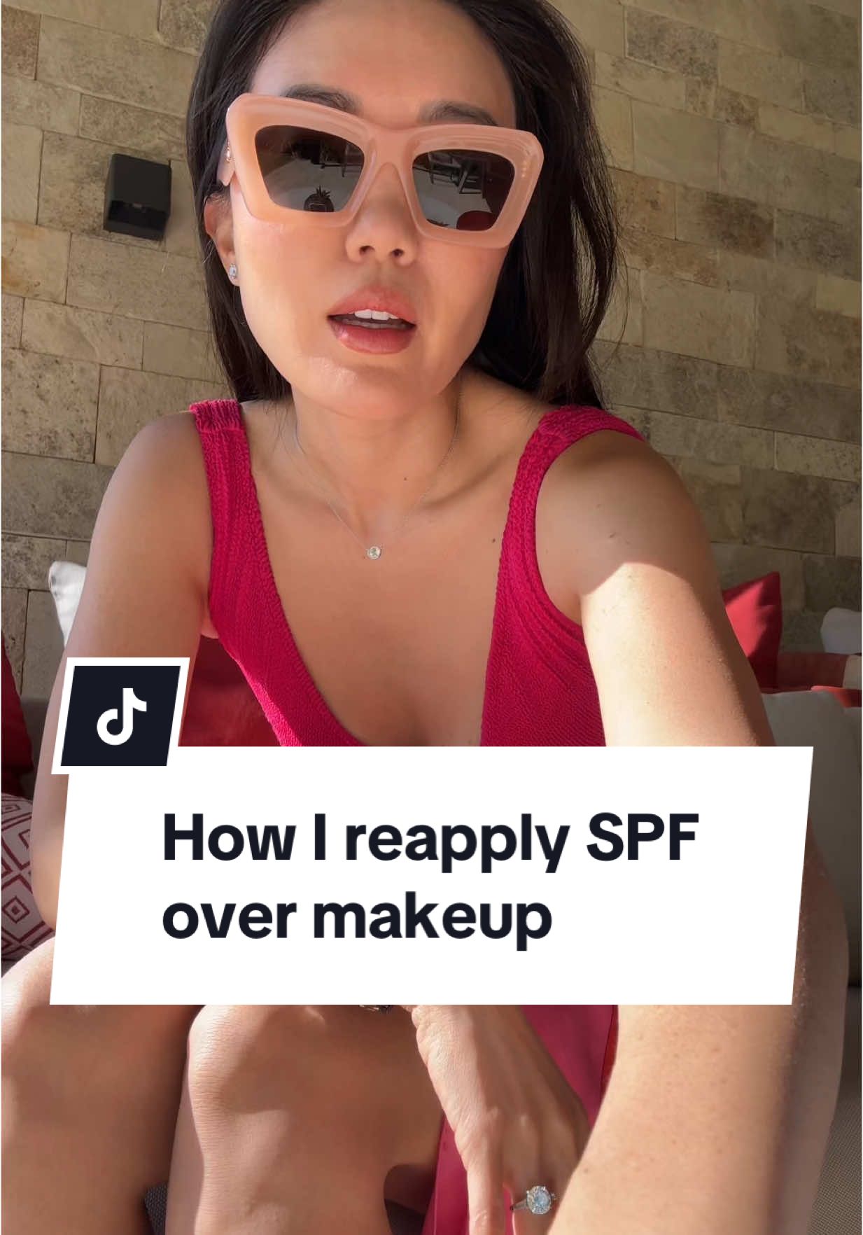 HOW I REAPPLY SPF OVER MAKEUP // As someone with melasma, I use a combination of physical barriers like wearing a hat and sitting in the shade along with reapplying sunscreen every two hours to keep my skin protected. Reapplication is annoying, yes; it messes up my makeup, yes. But at the end of a long day outside, I get to wash my face and see clear skin with no new dark spots — WIN. Here’s what I’m using…  PRODUCTS:  Solibari Hat — I have been loving this sun hat! It’s made from linen and is incredibly lightweight. My Coolibar hat tends to blow off with the wind, so I opted to buy a sun hat this season with a chin strap. Love. It has built in UPF50 meaning it blocks 98% of UVA, UVB rays and is easy to roll up and pack/washing machine safe. I bought mine via Amazon. $79 @Vacation Inc. Super Spritz SPF50 — I used this spray SPF on our last beach vacation and loved it. The mist is cooling which feels great in the hot sun and I like that the spray is heavy/wet so I know a lot is getting applied. It’s important to apply multiple layers of spray sunscreen in combination with other forms of sun protection, like hats and shade, since the protection of spray sunscreens on their own is limited. @Lab Muffin Beauty Science has a really great video on spray sunscreens. I highly recommend you watch it. $22  @ALLIESOFSKIN SPF 50 — Everyone in my family loves this clear SPF. The texture is silky with a high PA++++ rating indicating very high UVA protection. I notice when the family wears this one, we don’t get tan at all, so I know the protection is there. $40 @Dermstore  @Kosas DreamBeam SPF40 — This is a tinted mineral SPF. I like the dewy finish and that it makes my skin look great! Some tinted sunscreens have warm vs. cool undertones, so it takes some playing around with them to find one that matches your skin. This one is a neutral undertone which works great for my skin. $40 @sephora  Hope this was helpful! Stay sun safe out there and reapply, reapply, reapply. Xo  #nowhitecastsunscreen #goodsunscreens #sunscreennopeeling #noncloggingsunscreen #nonoilysunscreen #howtoapplysunscreenovermakeup #spfthatdoesntbreakyouout