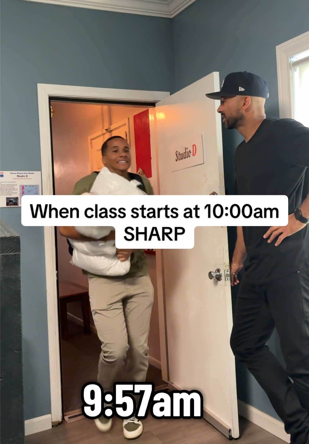 I don’t care how you do it just be to class ON TIME!! 😂😂😂