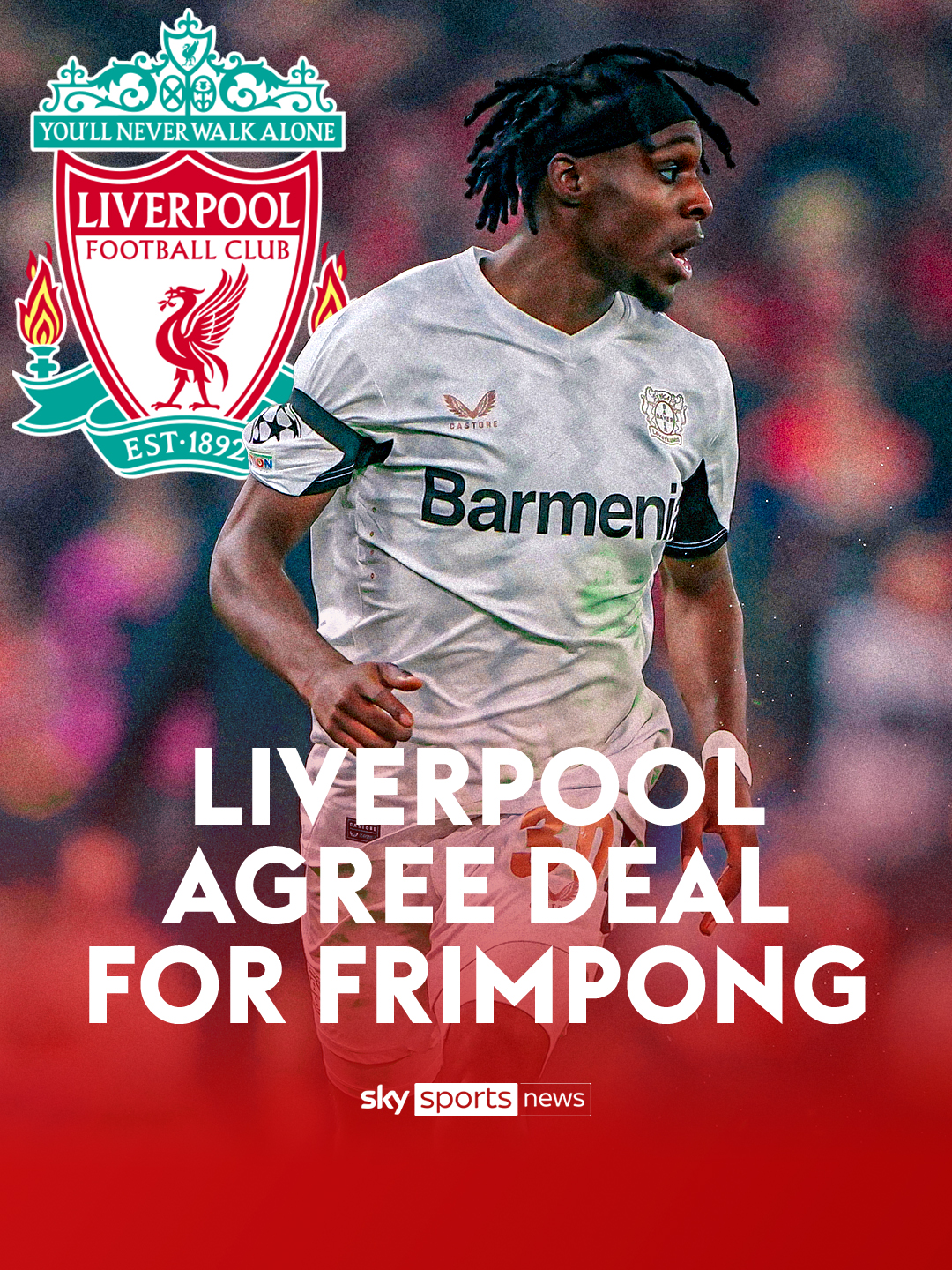 BREAKING: Liverpool have agreed a deal to sign Jeremie Frimpong from Bayer Leverkusen 🚨 #skysports #skysportsnews #liverpool