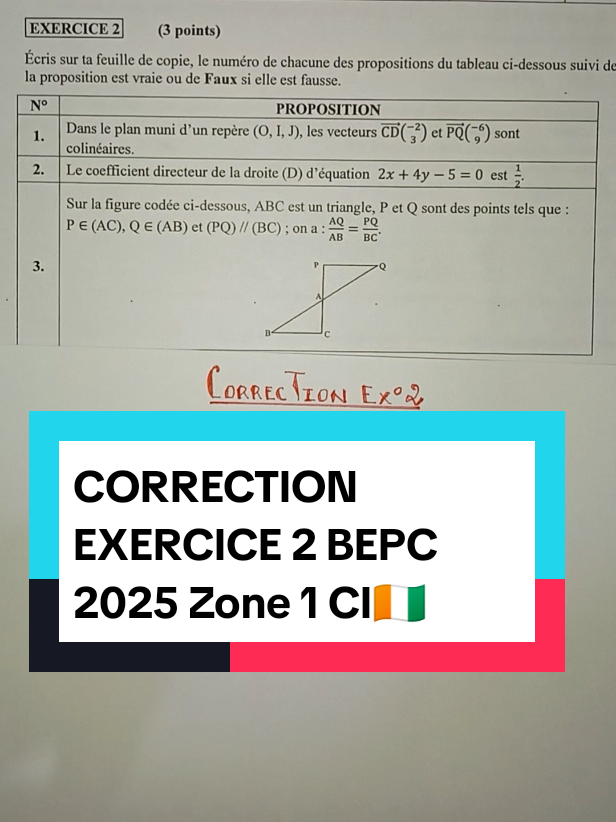#math #maths #brevet #bepc #mathematics correction exercice 2 du bepc 2025
