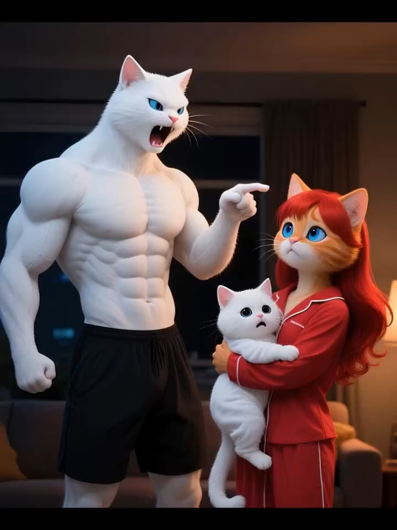 Cat poop his self dad gets mad #fypシ #viral #cat #trending #AI 