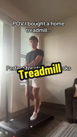 The perfect home treadmill for under your desk or just use as a walking pad. This treadmill has a phone holder and incline settings! #workfromhome #standingdesk #treadmill #walkingpad #tiktokmademebuyit 