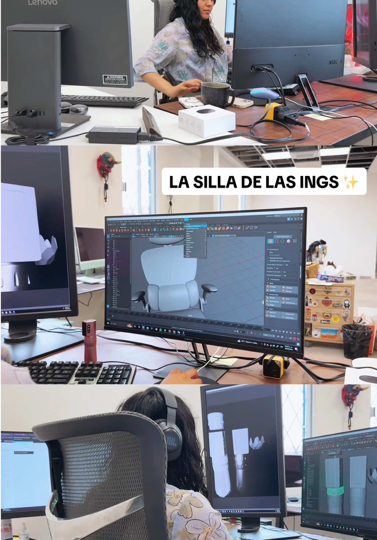 ¿Qué sillas usan las ingenieras?  La nuestra usa la S300 #ouolife #sillagamer #sillaergonomica #sihoos300 #setup #techtok #homeoffice 