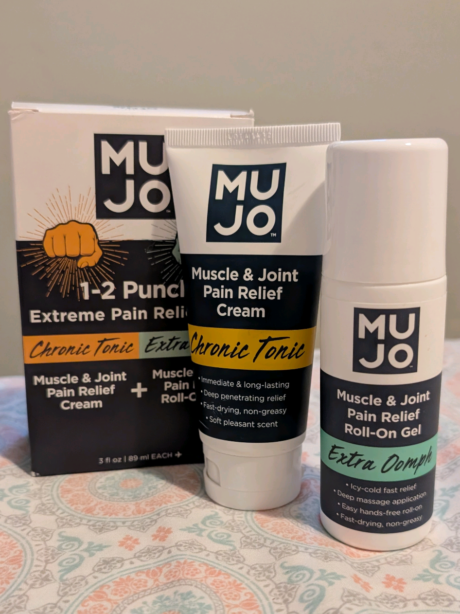 https://8cbd92.myshopify.com?ref=JXMHVICLAO This pain relief duo is a staple in our home! 💪🌿 I use it for my tendinitis & post-knee surgery flare-ups, my husband swears by it for his psoriatic arthritis, and even my little one gets relief during those nighttime growing pains 💙 The MUJO 1-2 Punch Duo hits the spot every time — organic Arnica, Aloe, Hemp + ICY Menthol? YES PLEASE. #PainRelief #FamilyCare #MUJODuo #TendinitisRelief #ArthritisSupport #GrowingPains #WellnessStaples #LivingCrazy4U #MomLife #NaturalRelief #skincarewithpurpose 