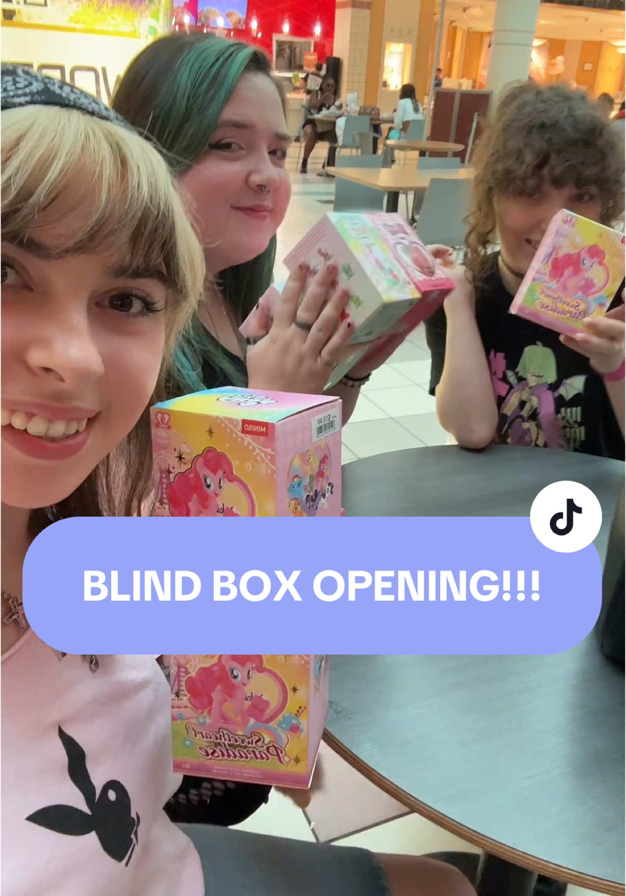 open some blind boxes with us!! can’t believe how lucky we got 🩷 #blindbox #blindboxunboxing  #minisoblindbox #miniso #mylittlepony #sanrio #fyp #minisosanrio #mlp 