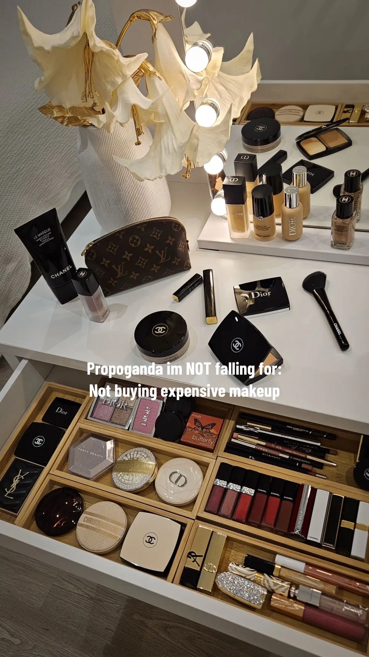 Im just a girl 🎀 #makeup #expensivetaste #expensivemakeup #fyp #trending #martiiisdiary #luxurylifestyle #viral #viralvideo #girlythings #makeuptherapy #imjustagirl #chanelbeauty #diorbeauty #yslbeauty #luxurymakeup #blowthisup #girltherapy 
