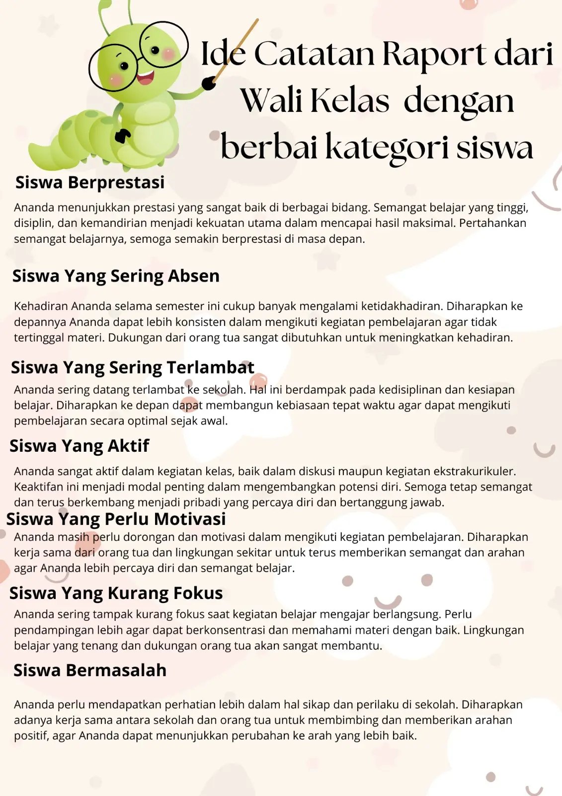 untuk 55 ide catatan lain nyam silahkan DM FREE #kurmer #raport #sd #smp #catatan #catatanwalikelas #fy #fypage #fypシ゚ 