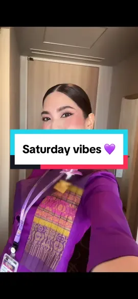 💜 Saturday Vibes 💜 #happyinternationalcabincrewday #ampcrewlife #thaicabincrew #แอ้มเอง  