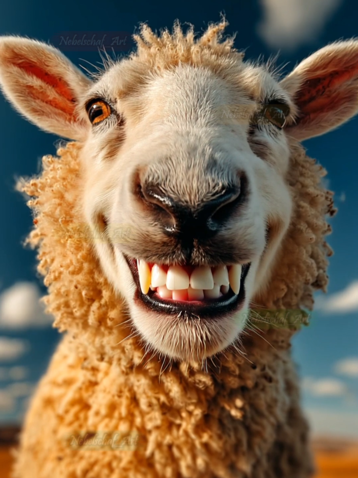 Here is my biggest smile for you ♥️  #cute #funny #sheep #animals @ImagineArt 