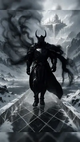 The Dread Ascendant. #darkfantasy #shadow #snow #bw #fyp #knight #dark #aiart #artwork 