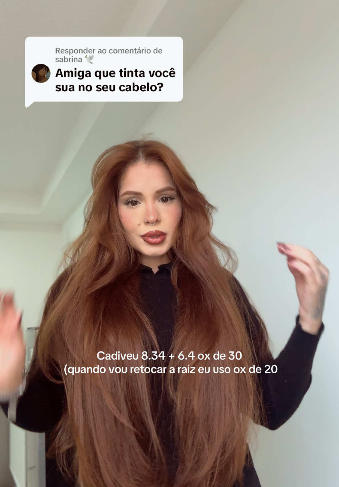 Respondendo a @sabrina 🕊️ eu tava fazendo pose pra tirar print do vídeo tá kkkkkkk  #ruivosdobrasil #ruivasnotiktok #ruivoacobreado #ruivasdobrasil #cabelosaudavel #cabelolongo #cabeloruivo 