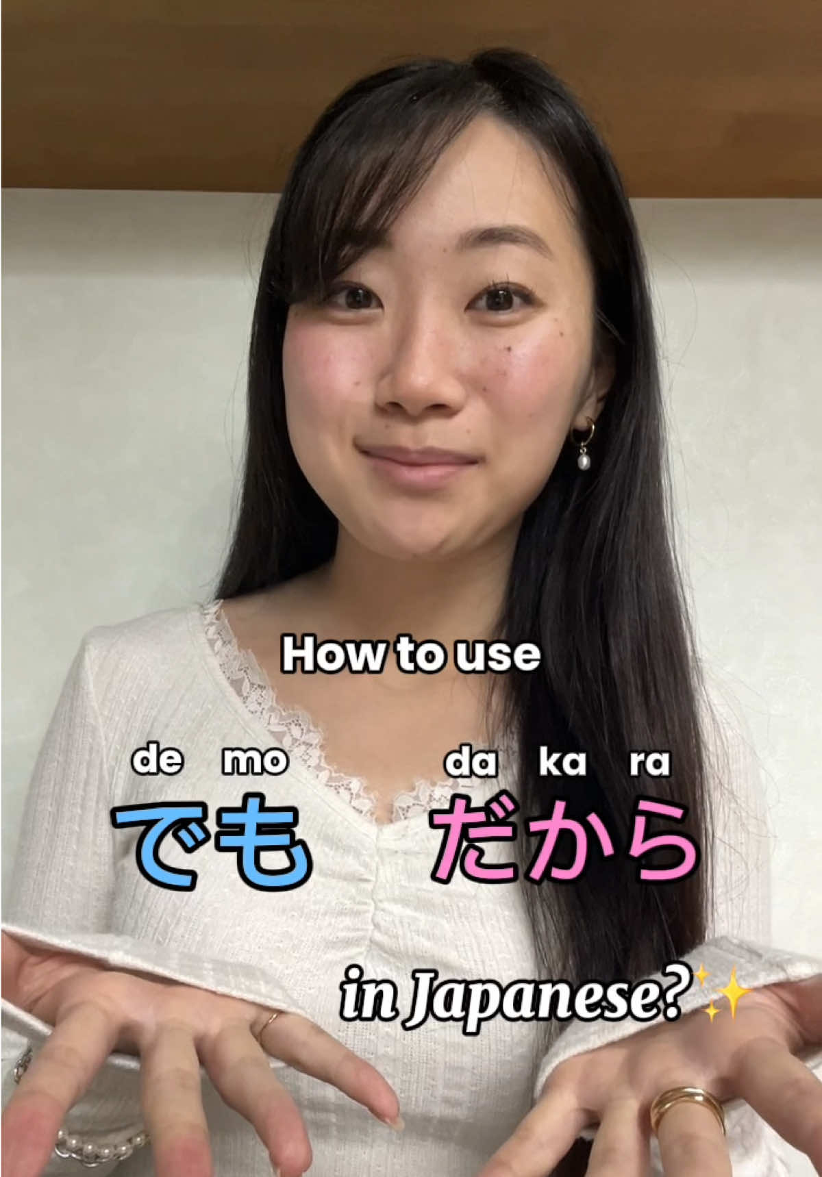 Still confused about kedo, demo, kara, and dakara? Here’s how to actually use them!🤓 #creatorsearchinsights #nihongo #japanesephrases #日本語tiktok 