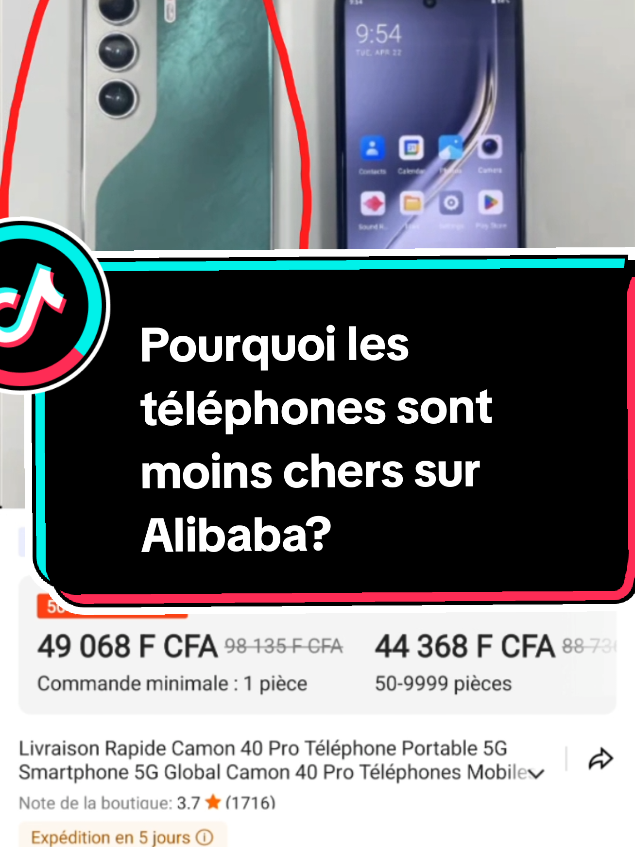Pourquoi le Tecno Camon 40 Pro est à 49 000f sur Alibaba ? La vérité choquante ! #TechnoCamon40Pro #entrepreneur  #AlibabaDeals #afriquedelouest 