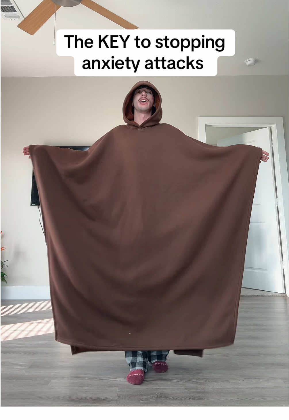 This blanket is so comfortable and cozy holy crap  #weightedblanket #anxietyrelief #StressRelief #blankethoodie #hoodieblanket 
