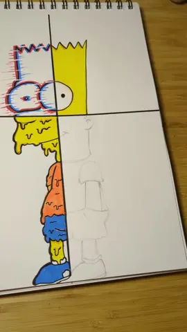 Drawing Bart Simpson in 4 styles Part 4 -  X-ray #thesimpsons #art #drawing 