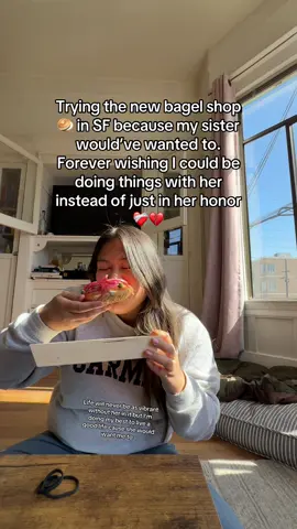 I would LOVE nothing more than to be able to be go to try @Bageletto with my sister and argue if it was as good at nyc bagels (she lived in nyc for 6 years) #griefsucks  #griefandloss #sistergoals #sisterloss #sffoodie #Foodie #bagels #sf 