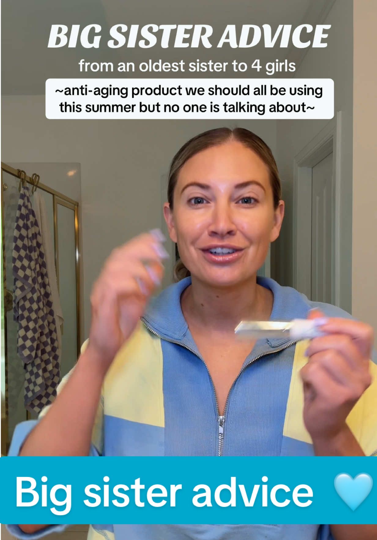 I gotcha girls 🫶🏽 an area that I really noticed aging when I turned 35 and wish I started protecting it sooner!! So, that’s what I’m here for 🤗 also — 🔗 for sunscreen + Amazon set in bioooo! Should this be a series? #momlife #Summer #skincare #momhack 