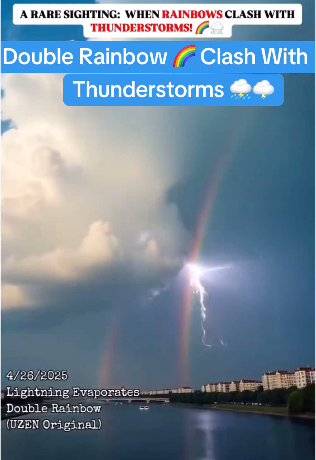 🌩️🌈 Rare Sighting Watch As Double Rainbow Clashes With Thunderstorms ⛈️🤯 #tiktok #rainbow #weather #weatherreport #rain #thunderstorm #tiktok #2025 #viralnation1382 #trending #trend #world #viral #usa #storm #camera #creatorsearchinsights #rainstorm #beach #beachvibes #ocean #oceanlife 