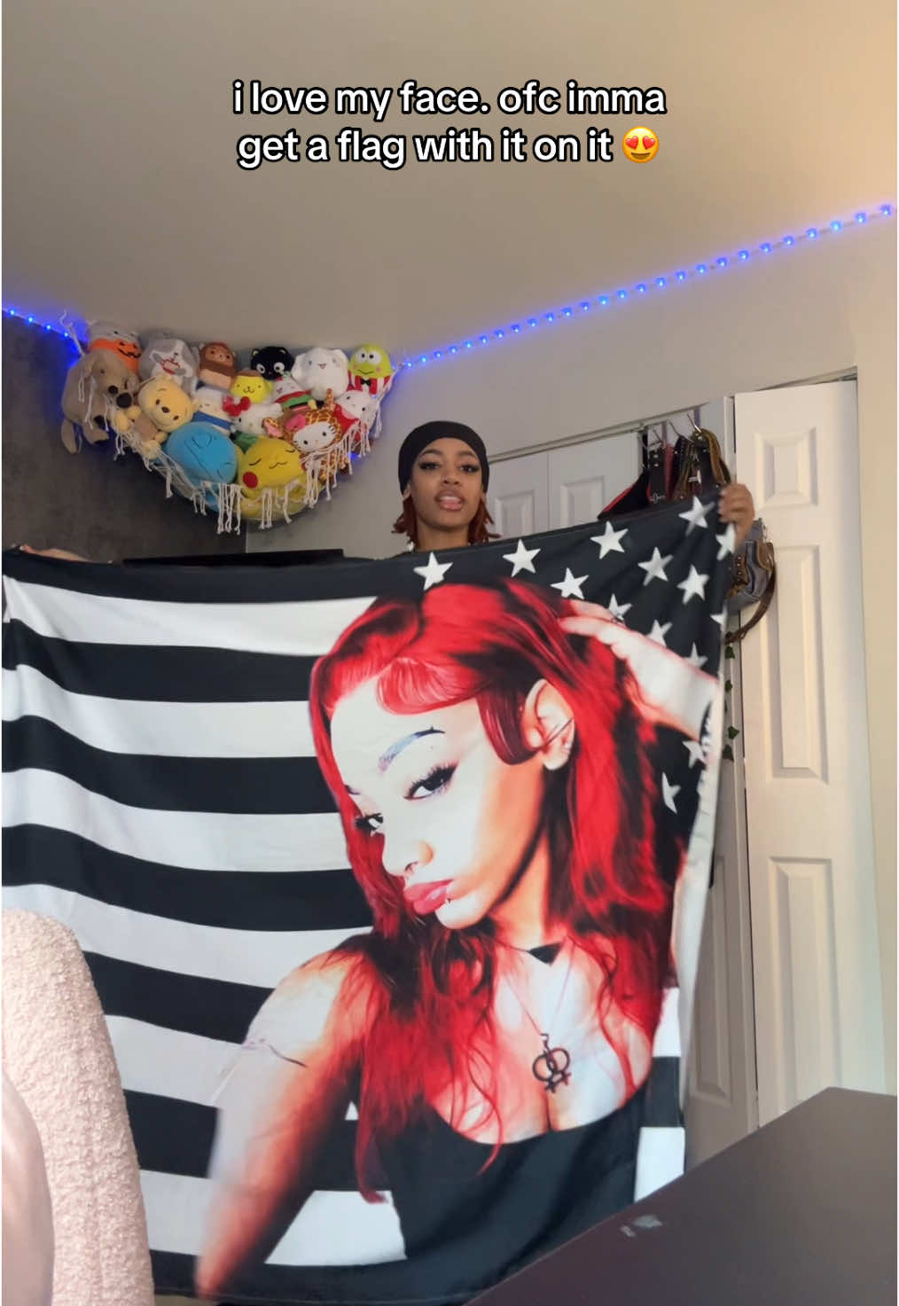 probably should’ve checked the measurements first cuz this thing is HUGE 😭😭 #fyp #flag #custom #tiktokshop #ad 