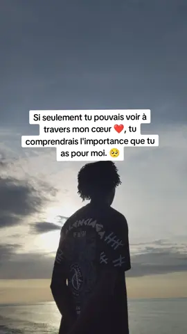 Si seulement tu pouvais voir à travers mon cœur ❤️, tu comprendrais l'importance que tu as pour moi. 🥺