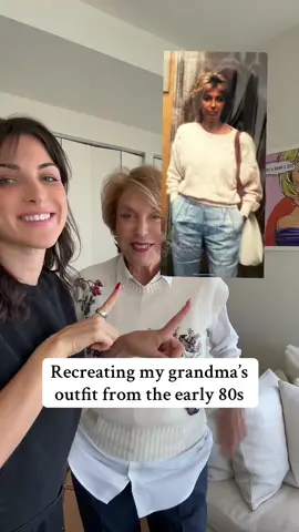 Re-creating a modern version of my grandma’s look from the early 1980s  #vintage #1980s #80s #grandma #greenscreensticker 