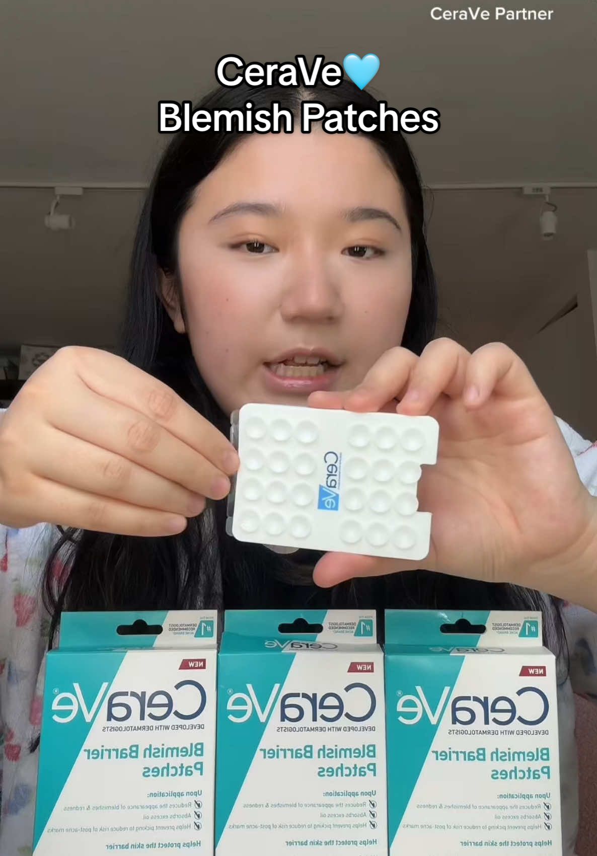 THE @CeraVe Blemish Patches are AMAZING😌🩵✨ the FIRST AND ONLY patches with 3 essential ceramides and Niacinamide 😍 and they have a tapered edge so they’re the perfect patch to use with makeup! also the cute phone suction sticker u get if you buy 2 that holds it😭 *while supplies lasts tbh I think the new CeraVe blemish barrier patches slay #ceravepartner #cerave  #blemishpatch #ceraveskincare #blemishbarrierpatches #tiktokshopsummerturnup #tiktokshopcreatorpicks #ttsbeautybesties #ttsbeautybesties #makeuptutorial #BeautyTok 