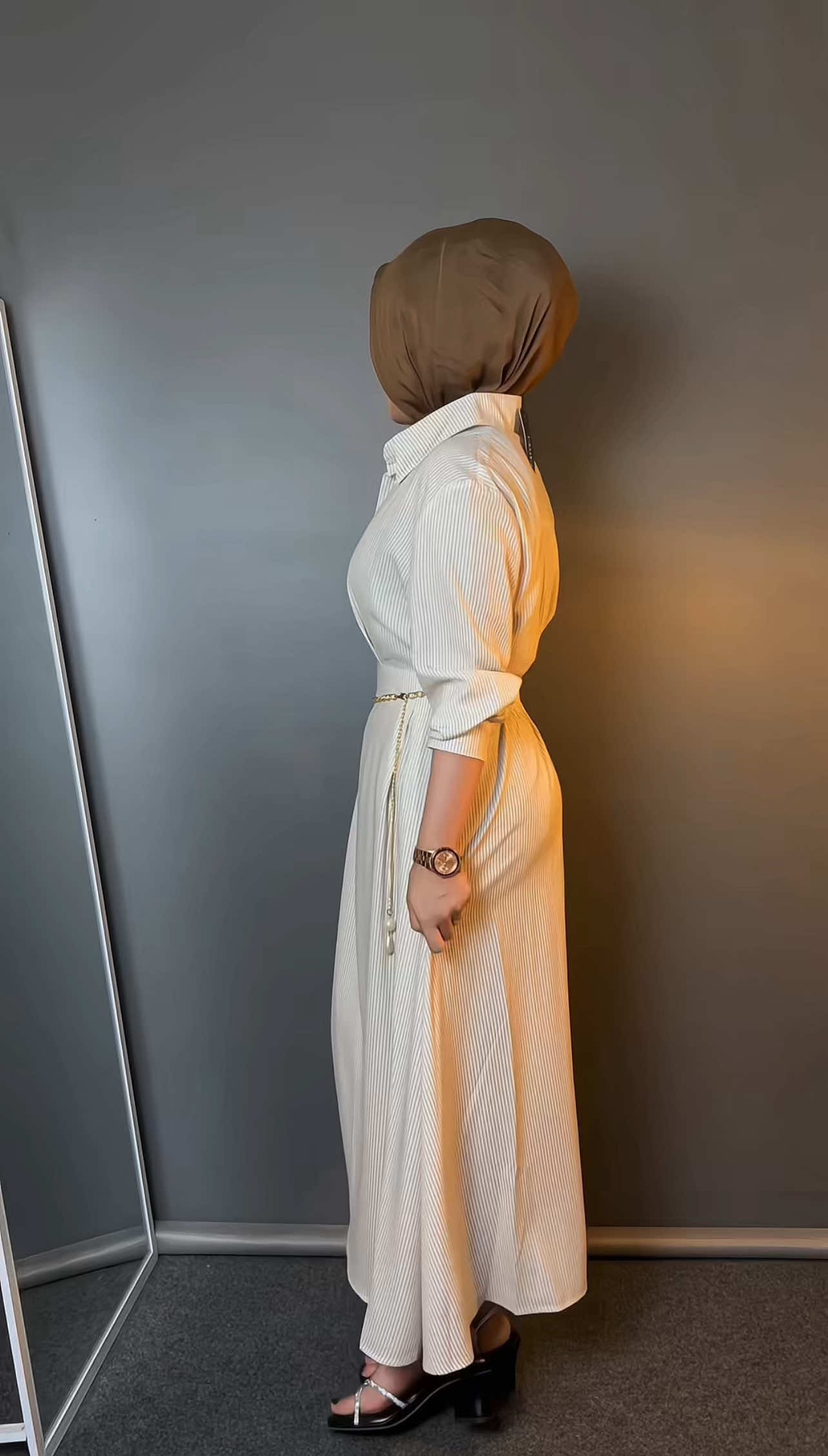 dress simple elegan✨#ootdhijab #ootdhijabstyle #outfitideas #outfitinspo #dresslebaran #dresscantik #dresssimple 