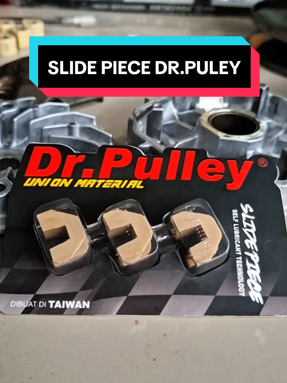 kalo cvt berisik coba cek slide piece nya udah oblak apa belum, kalo udah oblak langsung ganti aja pake slide piece dr pulley. #slidepiece #slidepiececvt #slidepiecedrpulley 