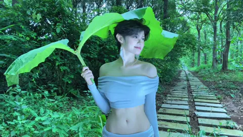 Trong rừng có cái lá cây siu bự luông nè mng #uyennhi #rung #rungcay #lá