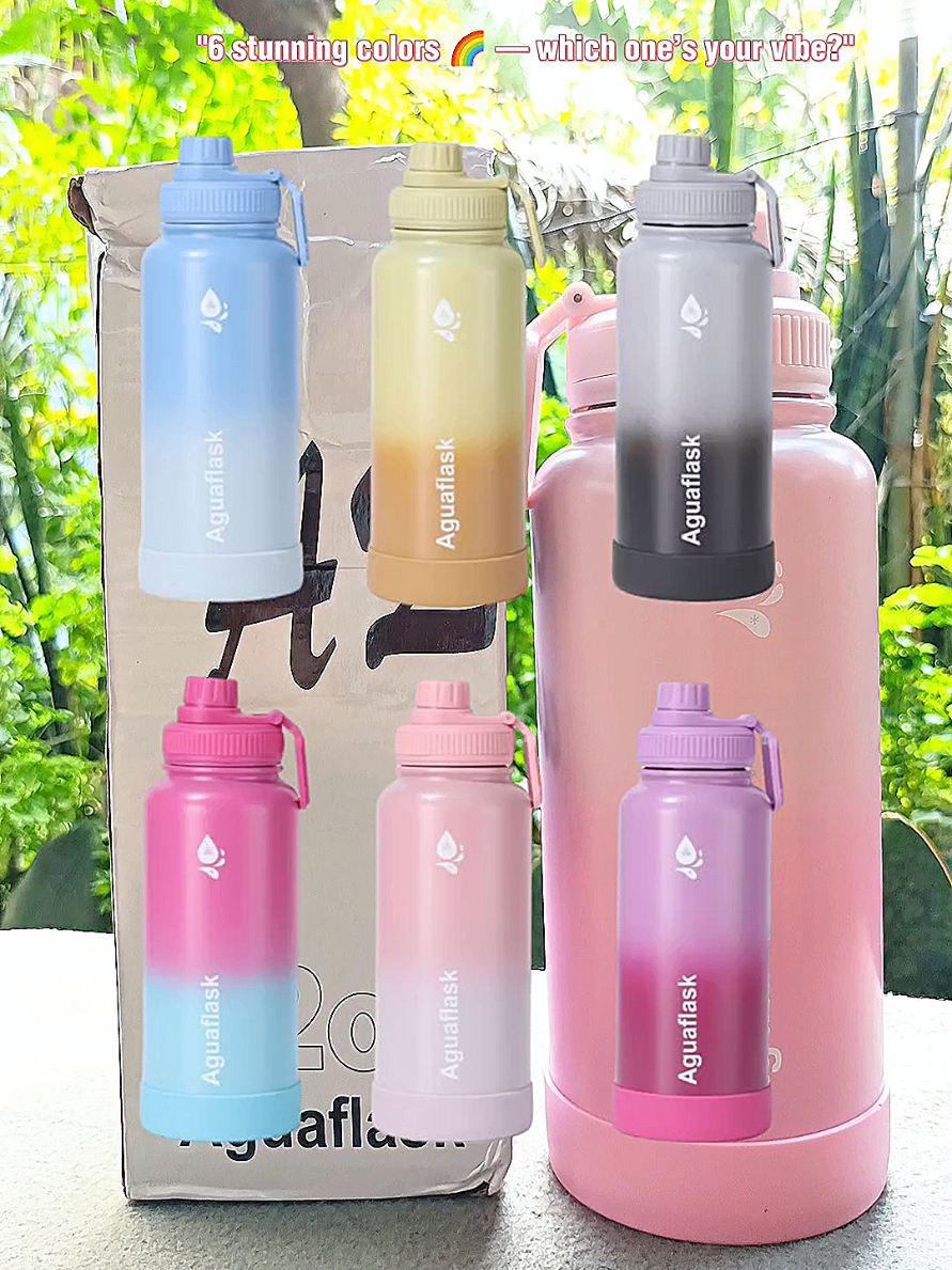 Look at those gradient colors 😍 #tumbler #aguaflask #waterbottle #vacuumtumbler #hotandcold #gradient #fyp #foryou #foryoupage 