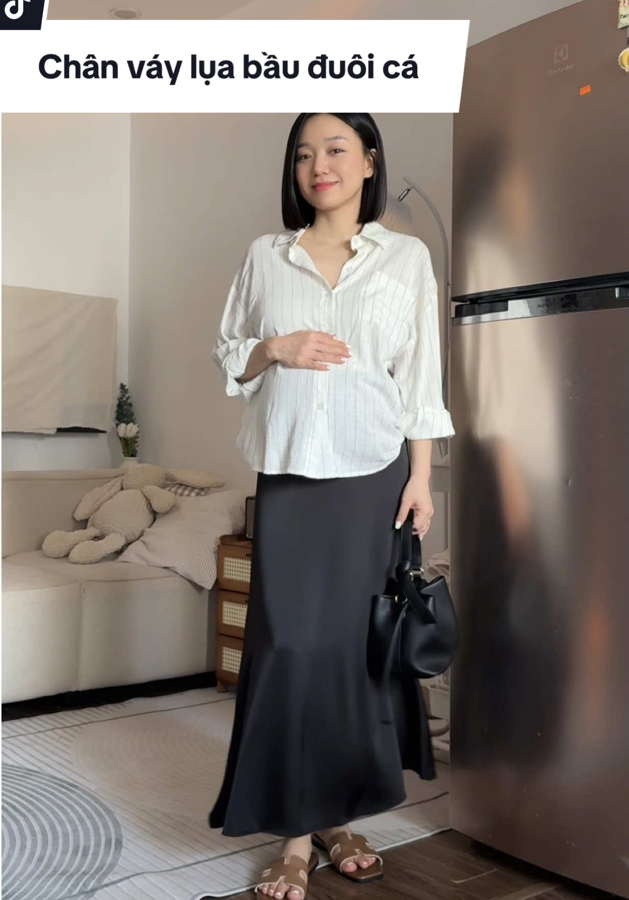 Chân váy lụa bầu đuôi cá cho các mom thích nhẹ nhàng thướt tha nhaaaa ##chanvaybau##chanvaylua##vaylua##vaybau##mebau