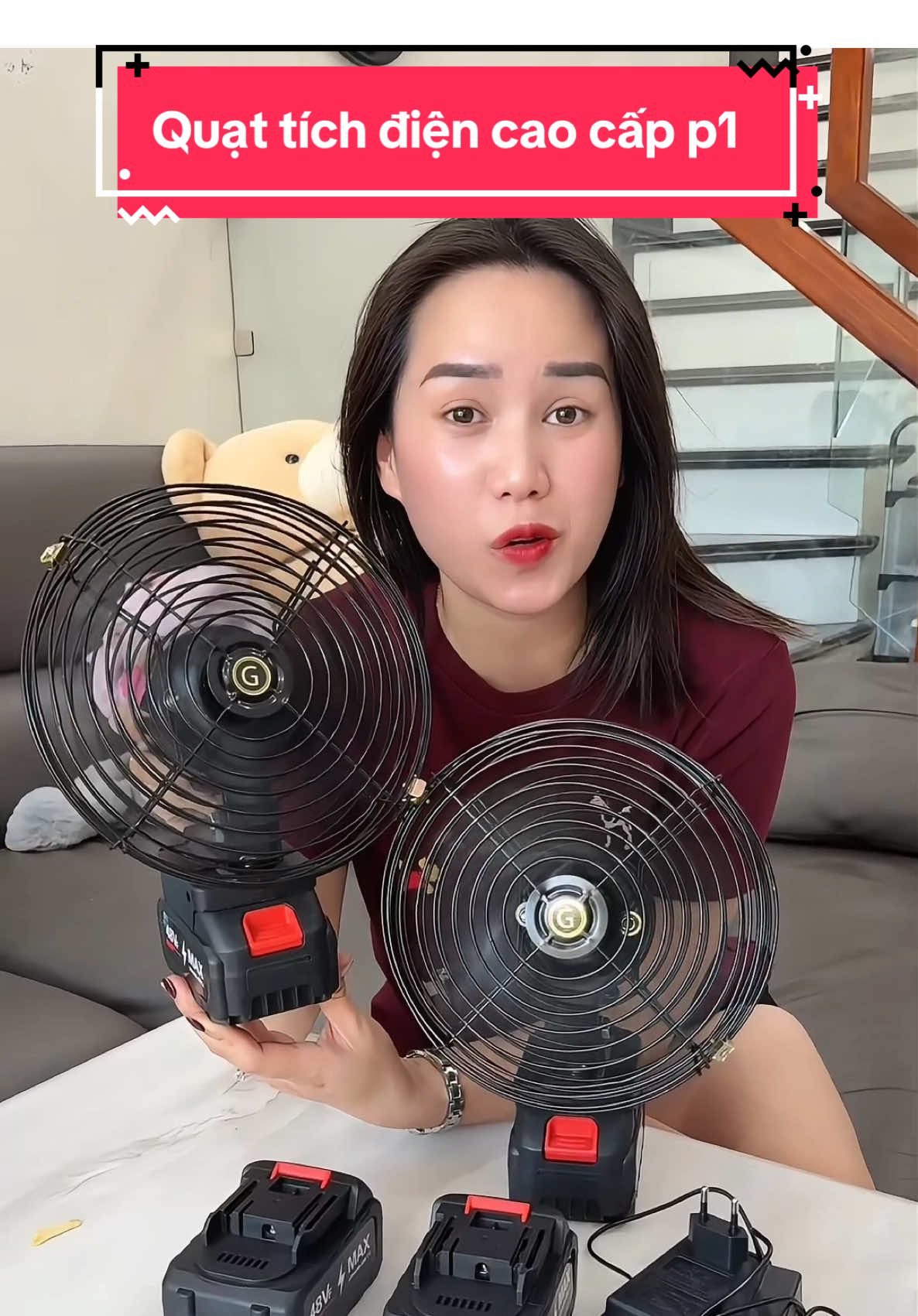 Mua 1 quạt tích điện tặng 2 pin 10 cell 48v , dùng thoải mái luôn #xuhuong #hangmen96 #quattichdien #quattichdiendeban #quattichdienpintrau 