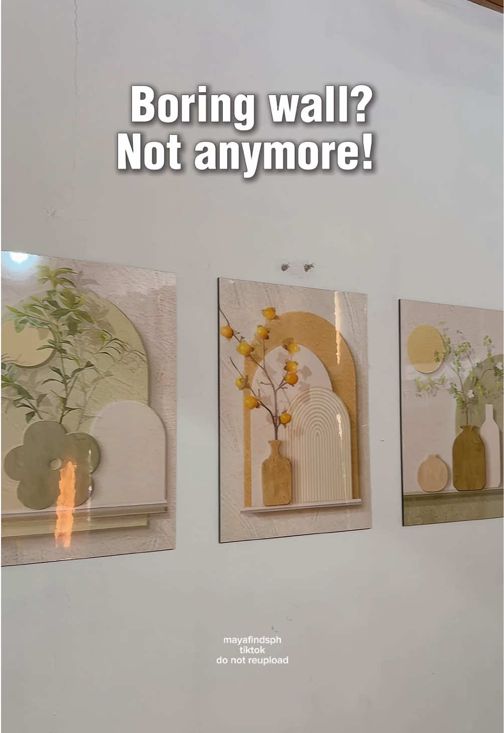 Replying to @Katrina Abantao  Boring wall? Not anymore! 😍 Classy & minimalist 3pcs Aesthetic Wall Decor — may free nano tape na! Perfect for living rooms, bedrooms, or workspaces ✨ #walldecor #walldecoration #wallframe #homedecor #wallart #homeimprovement #aesthetic #affordabledecor #fyp #mayafindsph 