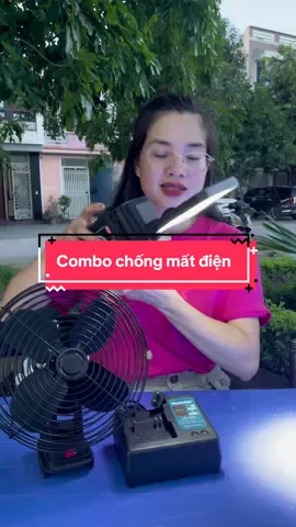 Combo chống mất điện #thanhmai92 #quat #denledsieusang #pin20cell 