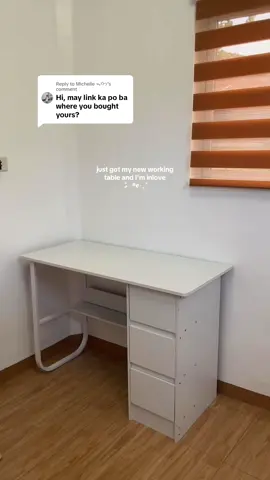 Replying to @Michelle ᯓᡣ𐭩 finally napalitan na rin nitong matibay at sturdy na table 😍 #table #tablewithdrawer #workingtable #homefinds #aesthetic #fypviralシ #fyp 