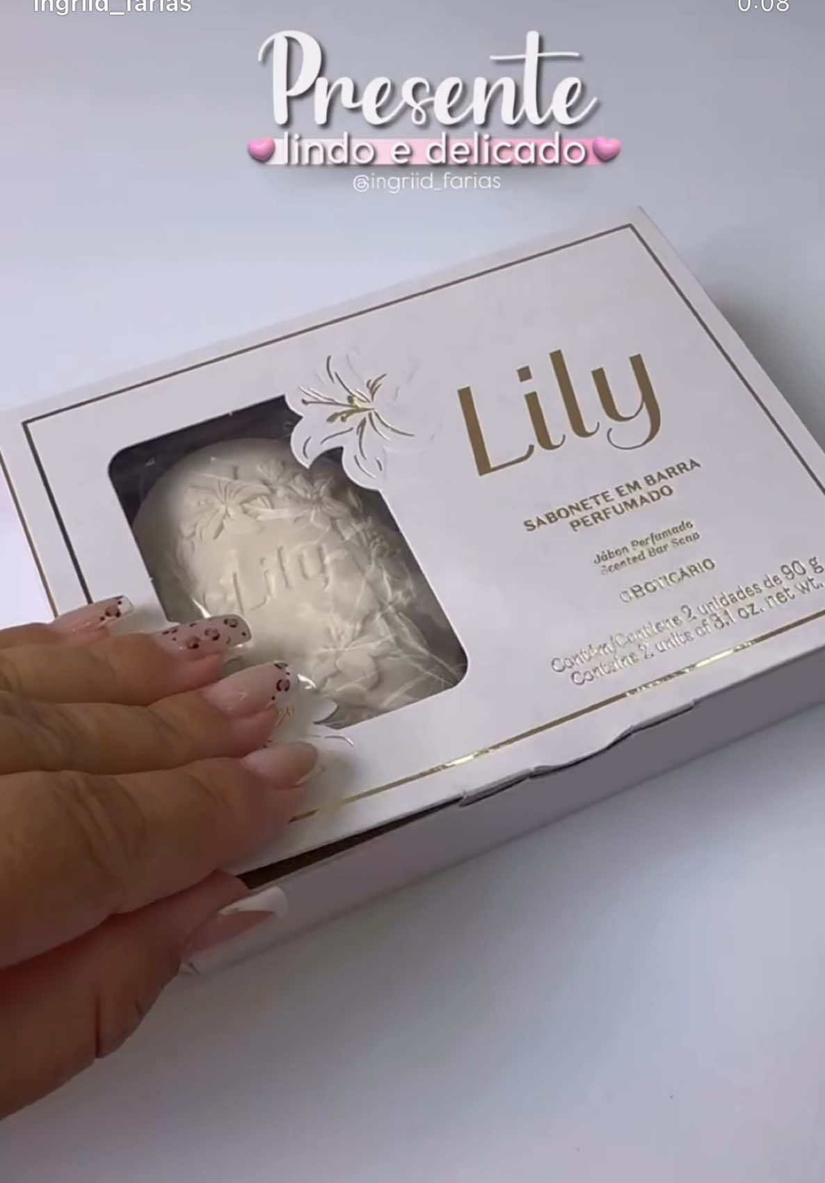 Sabonete em barra perfumado Lily  #oboticario #lily #saboneteembarra 