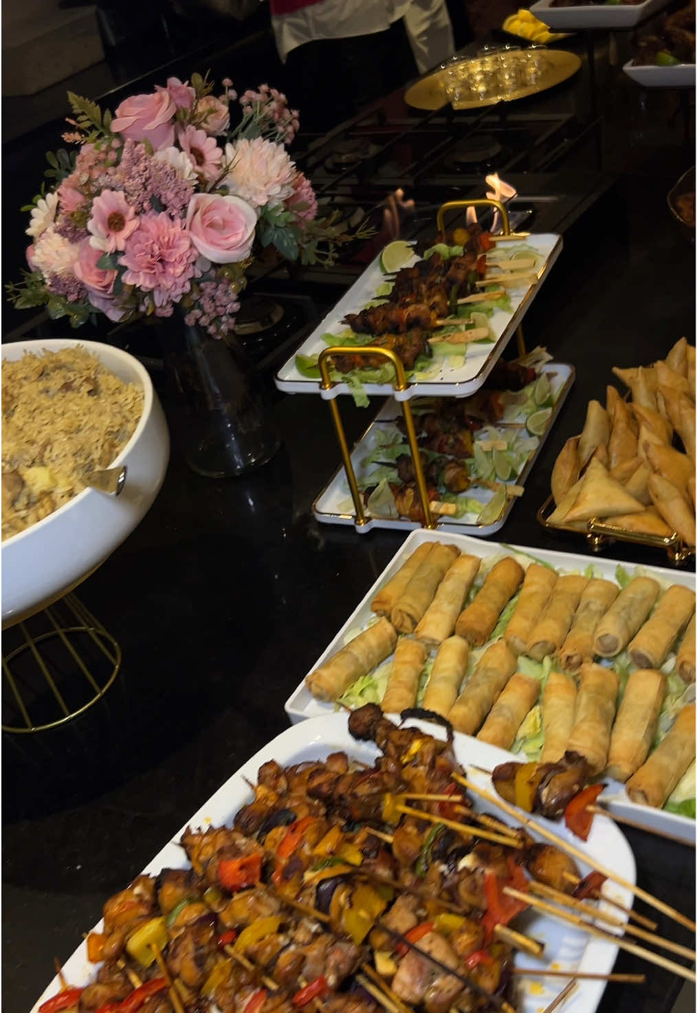 Yesterday was my birthday, and I hosted a little get-together and did a small setup for everyone. 🤍  #catering #FoodTok #cooking #fyp #birthdayparty #party #catering #caterer #foodcatering #fingerfood #smallchops 