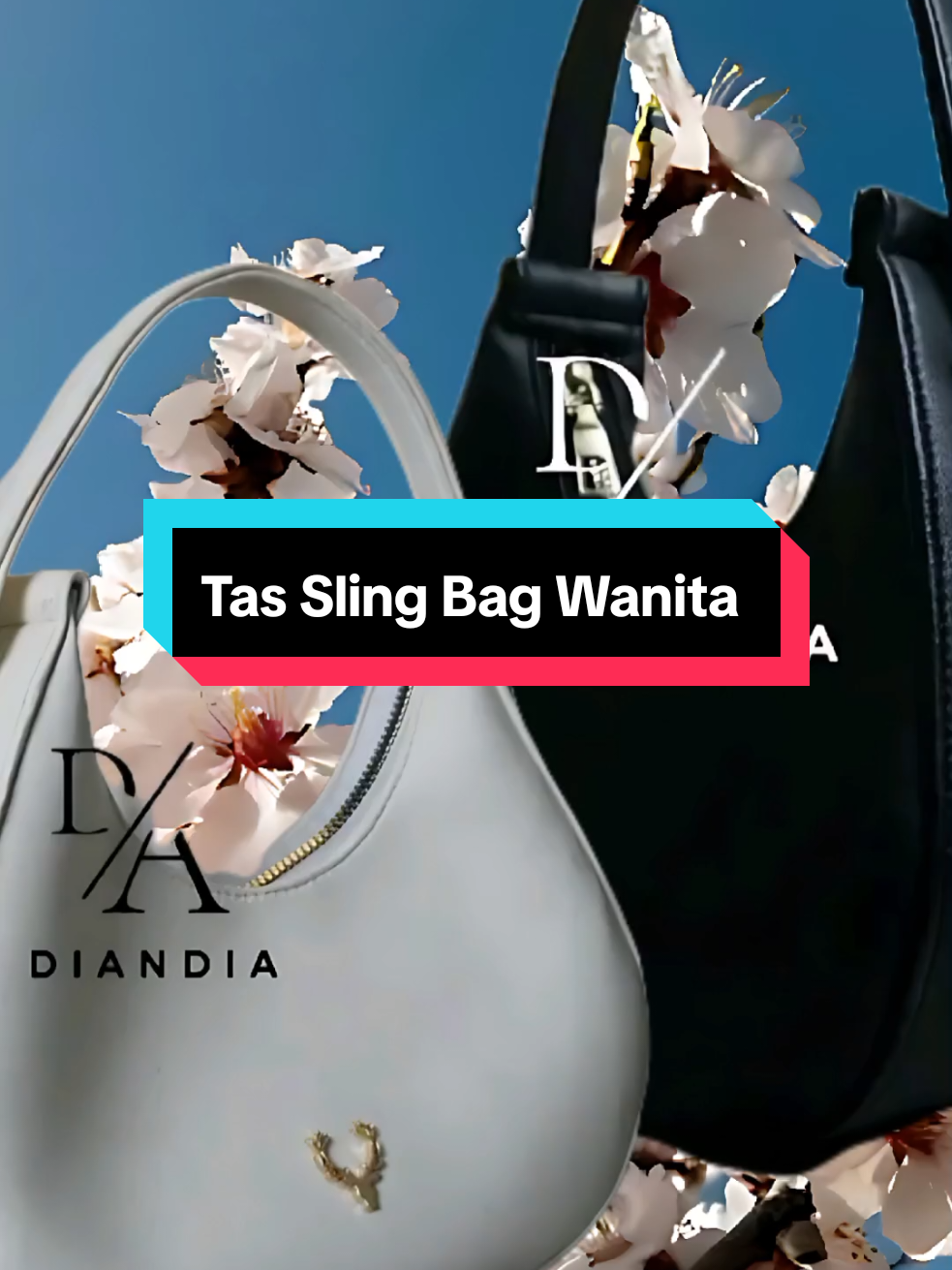 Tas SERANA Shoulderbag Wanita Kekinian - Tas Bahu Wanita - Tas Sling Bag Wanita - Tas Selempang Wanita Kulit Slingbag -Black/White/Coklat #slingbag #shoulderbag #tasslingbagwanita 