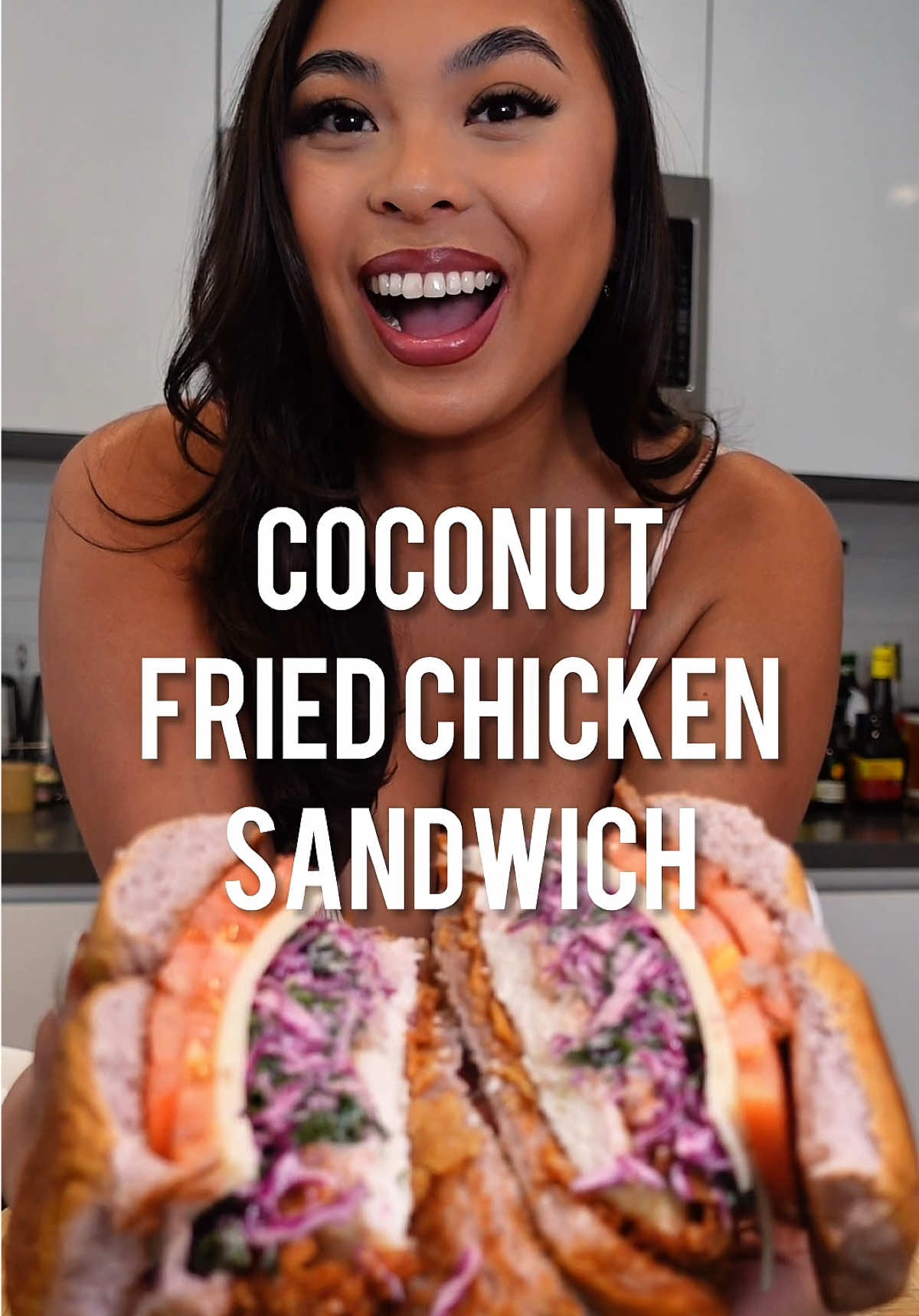 Coconut Fried Chicken with Kale Slaw, Baby Swiss & Heirloom Tomato on a Toasted Ube Coconut Roll 🌺 King’s Hawaiian is releasing their limited- time only Ube Coconut Rolls TOMORROW (online only) and I absolutely HAD to make something with it! Use code UBELINDAV to get free shipping when you order your own Ube Coconut Rolls to try at home 🤗 @KING’S HAWAIIAN #ubecoconutrolls #creator 