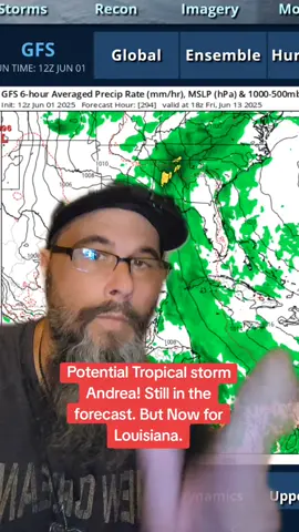 Potential Tropical storm Andrea! Still in the forecast. But Now for Louisiana.   #greenscreen #greenscreenvideo #Hurricane #tropical #storm #weather #nature #tornado #fyp 