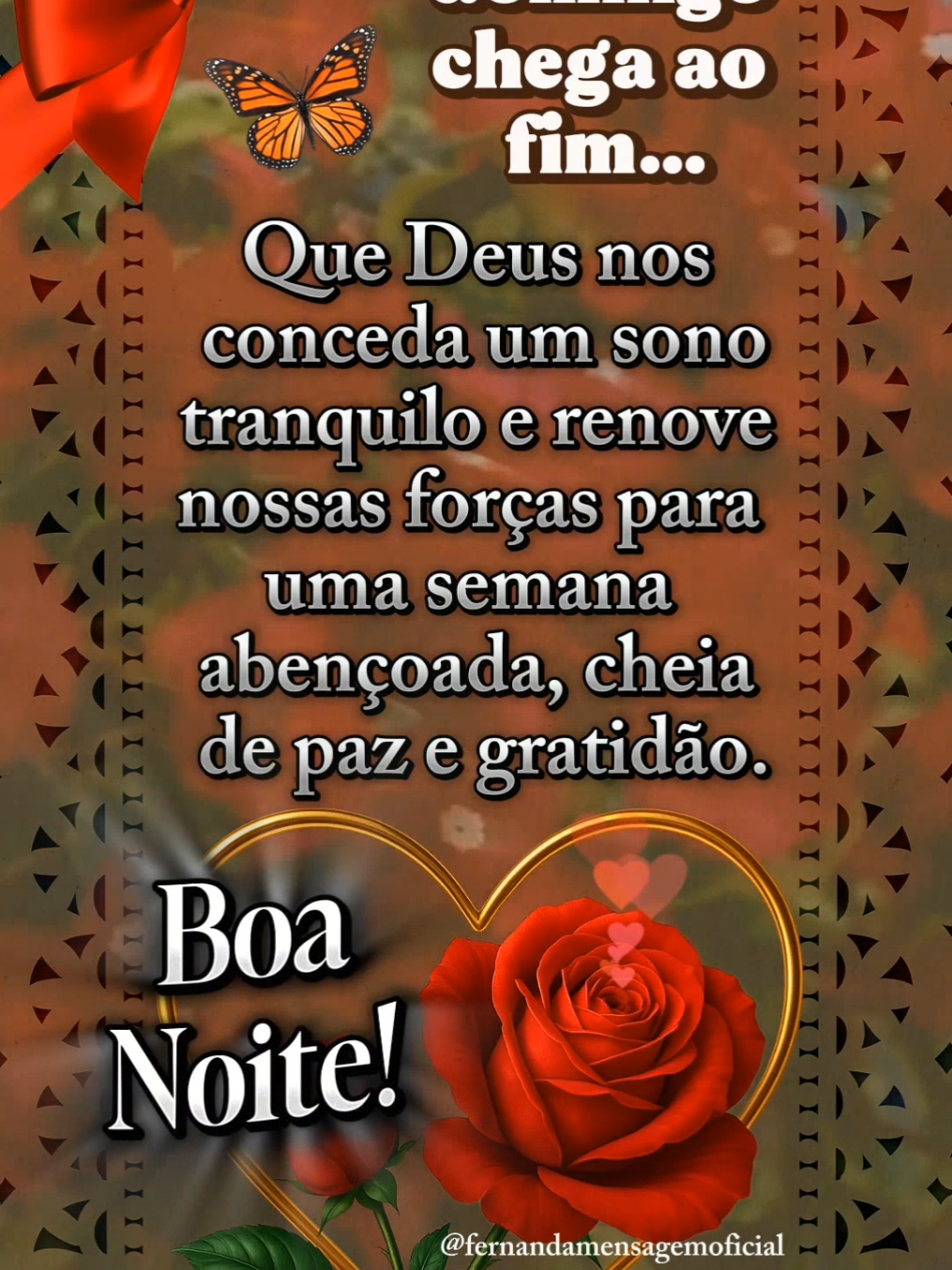 ❤️🍃🌹O domingo chega ao fim.... gratidão a Deus! Boa noite, feliz semana!🌹🍃❤️ #boanoite #noite #mensagemdereflexão #mensagemdeboanoite #boasemana #semana #video #videoviral #gospel #adoracao 