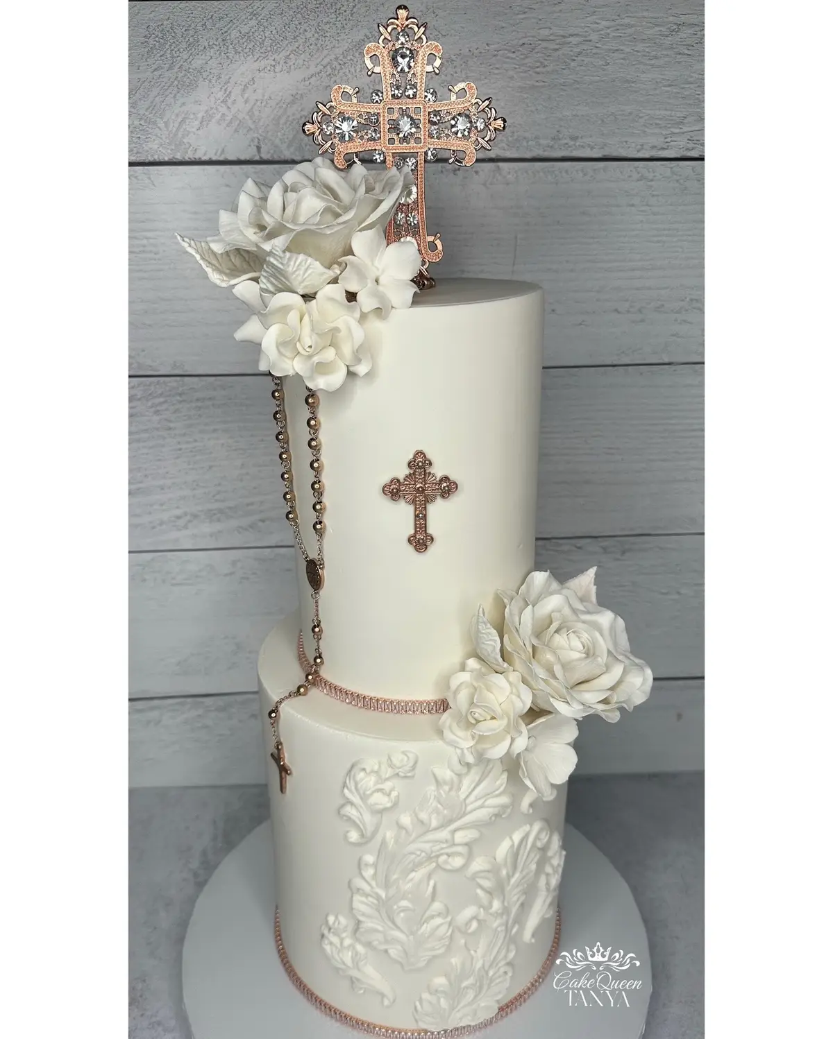 “Children are a gift from the Lord.” – Psalm 127:3  So honored to create this Baptism cake to celebrate such a precious blessing. May this day be filled with love, light, and sweet moments to remember forever. #BaptismCake #BlessedBaby #CakeQueenTanya