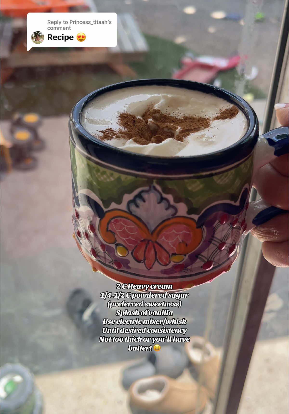Replying to @Princess_titaah homemade whipped topping! So easy you’ll never go back to store bought 😍 #homeade #whippedcream #fy 